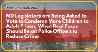 MD Legislators are Being Asked to Vote to Condemn More Children to Adult Prison, When Real Focus Should Be on Police Officers to Reduce Crime